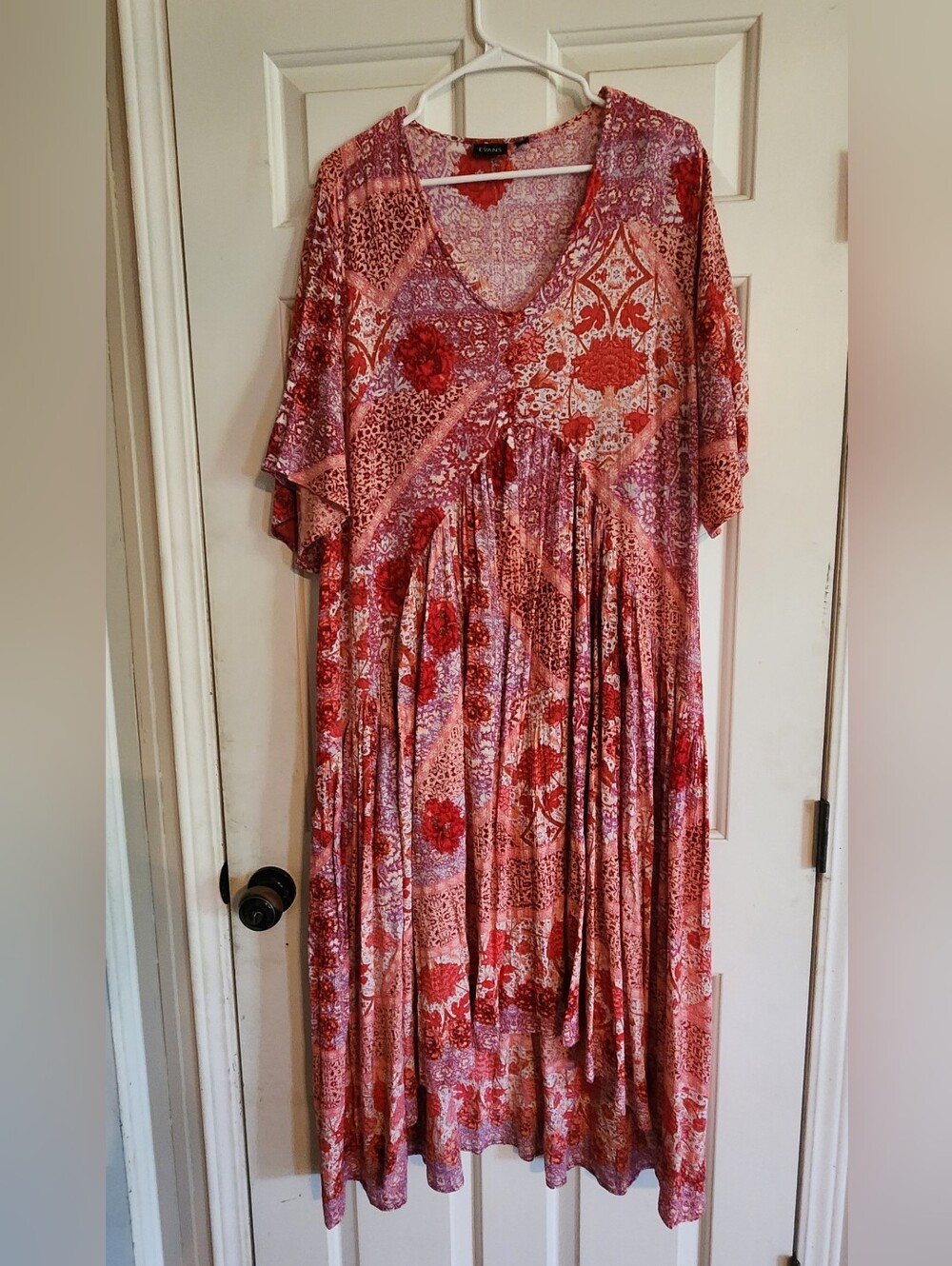 Floral Maxi Dress in Red and Pink